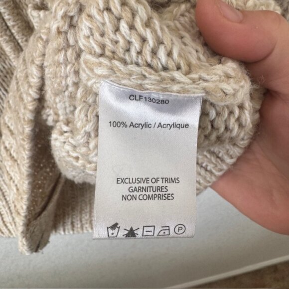 Coupe Collection Beige Knit‎ Zip Up Sweater Cardigan Womens Size Large EUC - Picture 4 of 8